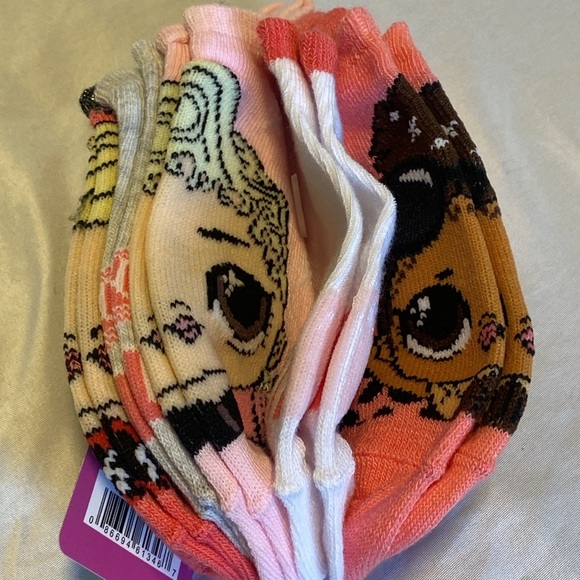 ❤️3/$12❤️ LOL Surprise 5 pair no show socks. Shoe size 7.5-3.5​ - Picture 4 of 5